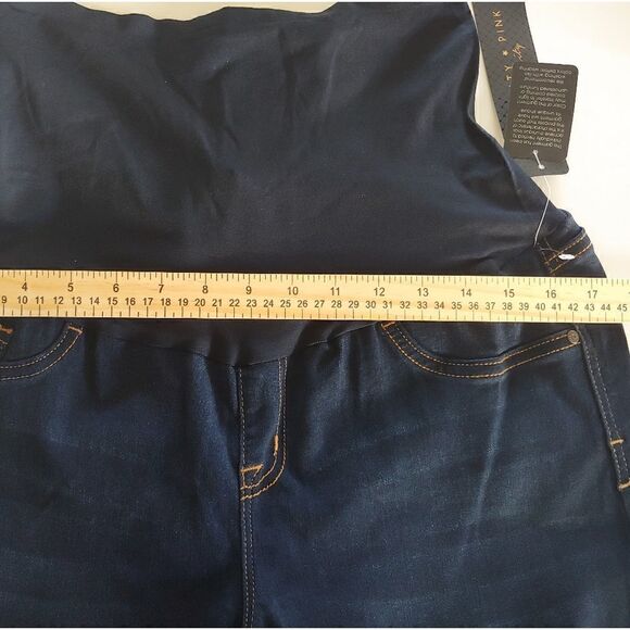 🌟HP🌟Celebrity Pink Maternity Jeans Ankle/Cropped Dark Wash Stretchy XL NWT - Picture 7 of 9